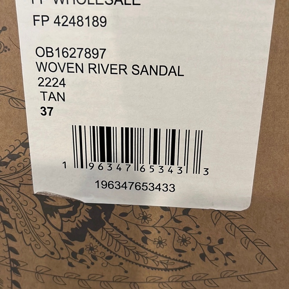 FREE PEOPLE Woven River Sandals Tan New in Box Size 7 - Picture 5 of 7